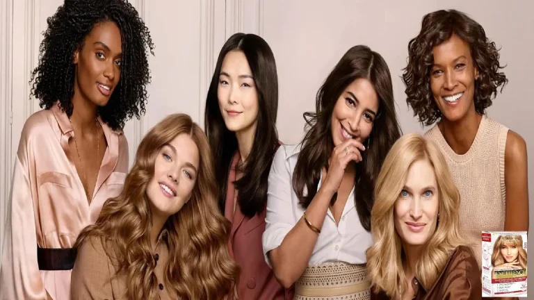 Group of diverse women with different hair colours, styled with L’Oréal hair products.